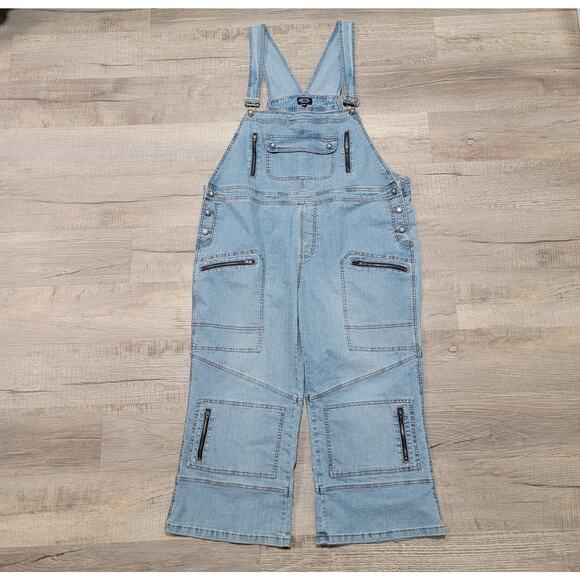 C'est Toi Denim Overall Wide Leg Jumpsuit Size 3XL Utility Techwear Casual Boho - Picture 1 of 9
